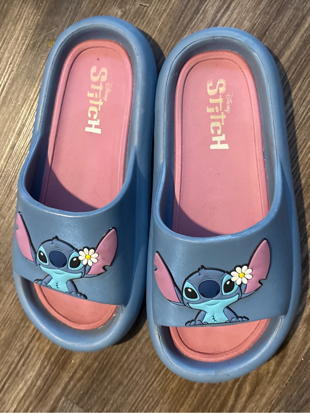 🌺 Disney Lilo & Stitch Blue & Pink Comfort Cloud Slide Sandals
